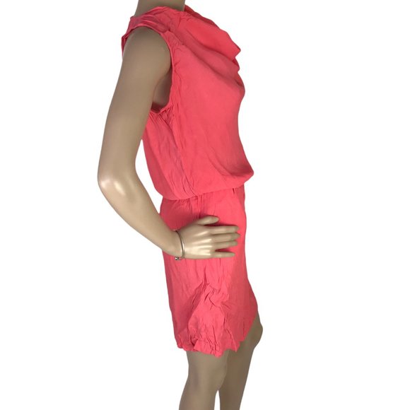 Next Ladies Pink Cowl Neck Dress Size 8 Sleeveless Elastic Waist Summer Holiday - Picture 4 of 11